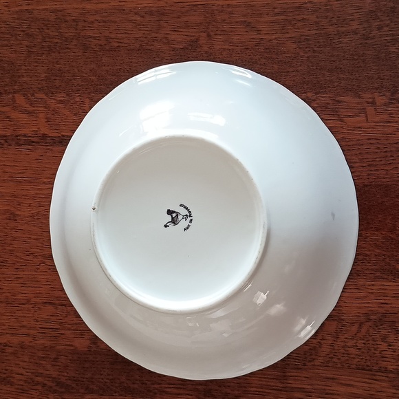 Aux Au Provence Black Landscape with Chickens Rooster Doves Rabbits Serving Bowl - Picture 3 of 6